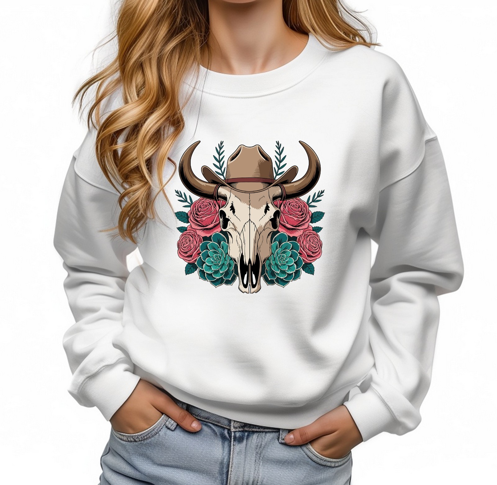 Western Boho Bull Skull Clipart Bundle, western PNG, Western Sublimation,