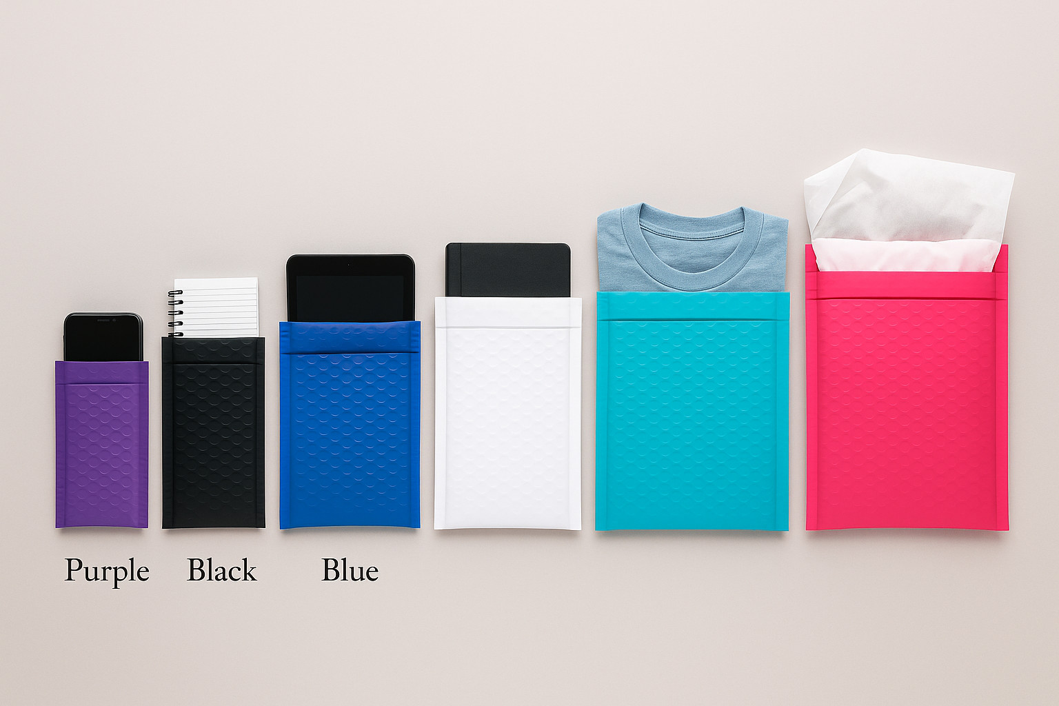 ANY SIZE POLY BUBBLE MAILERS SHIPPING MAILING PADDED BAGS ENVELOPES COLOR