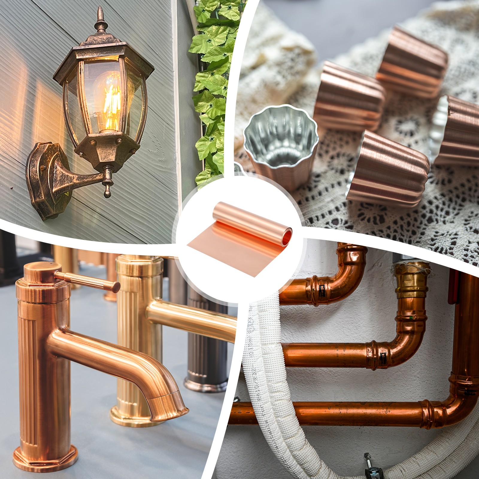 Pure Copper Sheet Roll, 0.05mm 29Ga Thick T2 5Ft x 6in Copper Strip for Craft