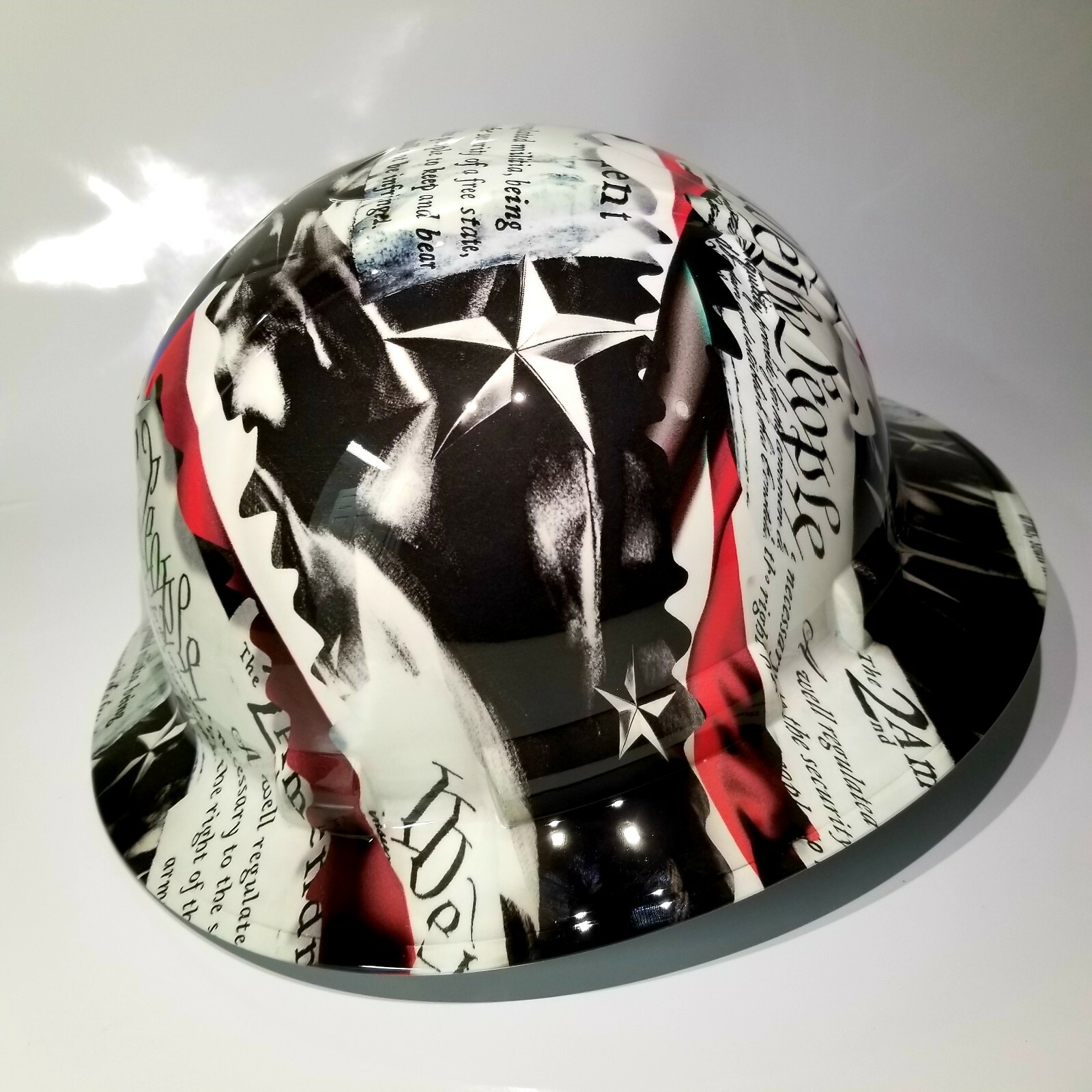 NEW FULL BRIM Hard Hat custom hydro dipped 2ND AMENDMENT IN YOUR FACE EDITION