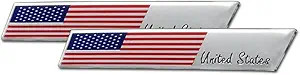 3.8″ x 0.6″ Patriotic Stars and Stripes 3D Aluminum Alloy Decal, 2 Color: Red4