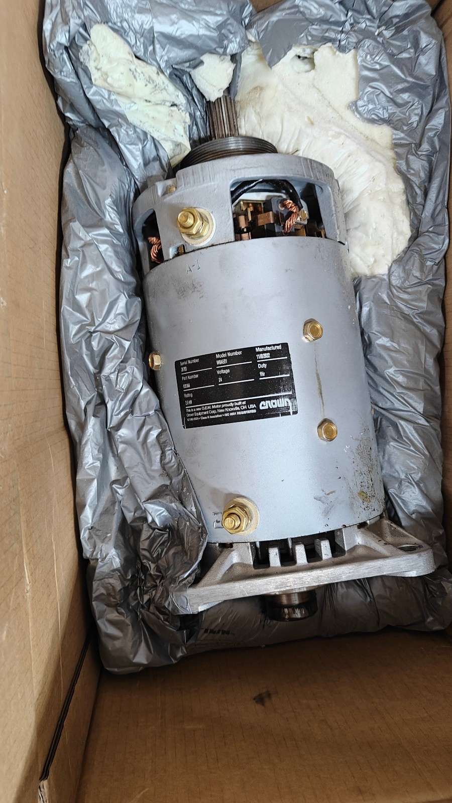 Crown Forklift SP3510-30 24V Drive Motor Part#/020366