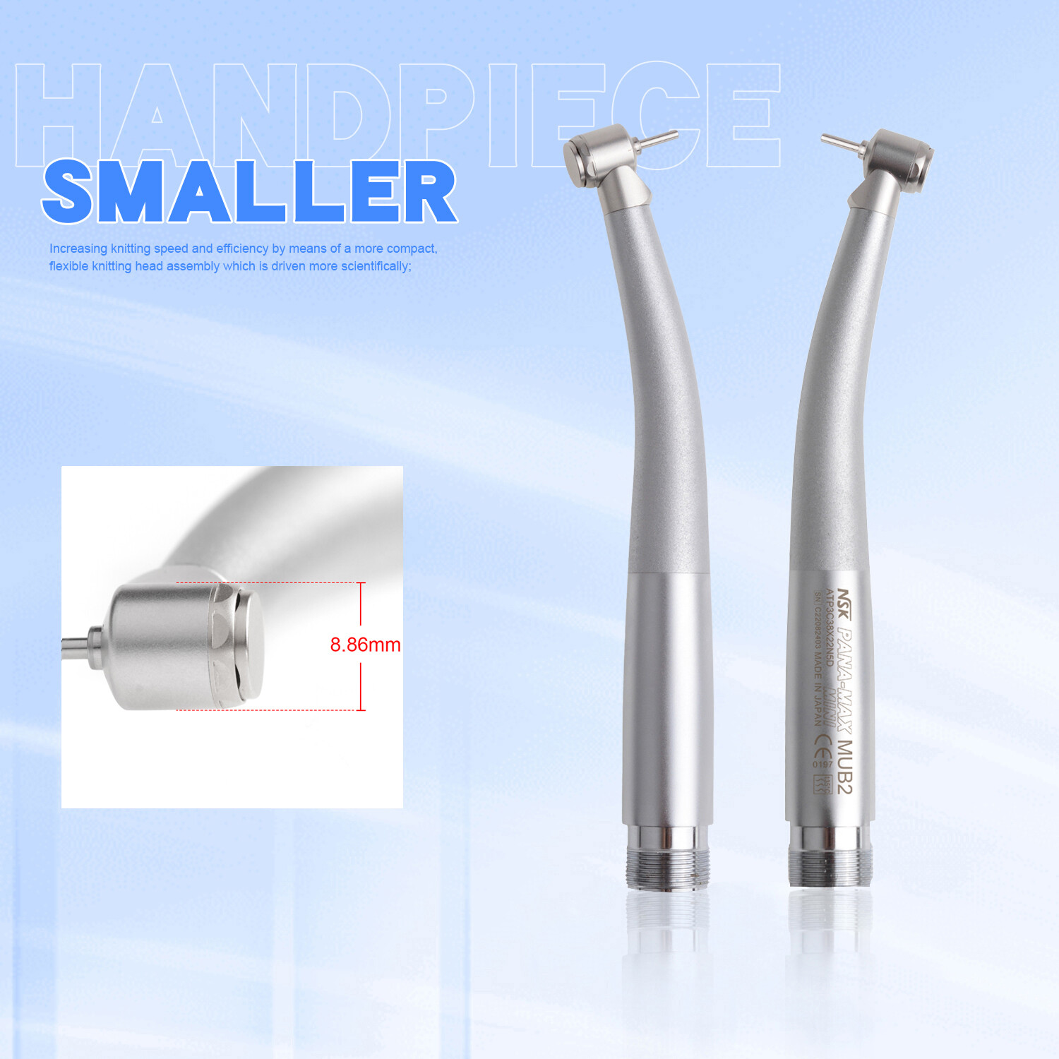 NSK Type Dental PANA MAX Mini Head High Speed LED Children Handpiece Push Button