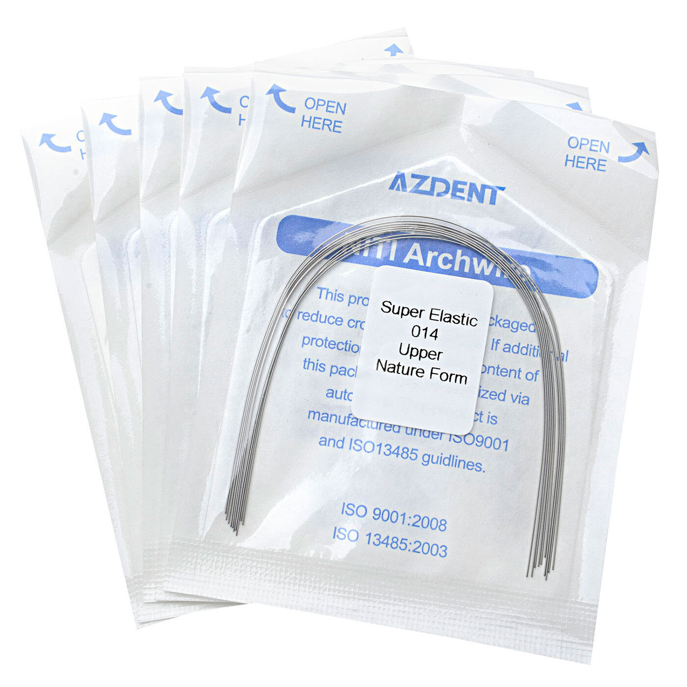 AZ Dental Orthodontic Arch Wire Super Elastic Niti Round Natural form 10pc/pk