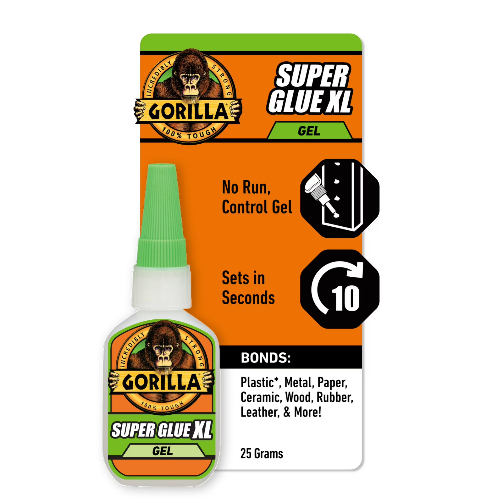 Gorilla Super Glue Gel XL, 25 Gram, Clear, (Pack of 1)