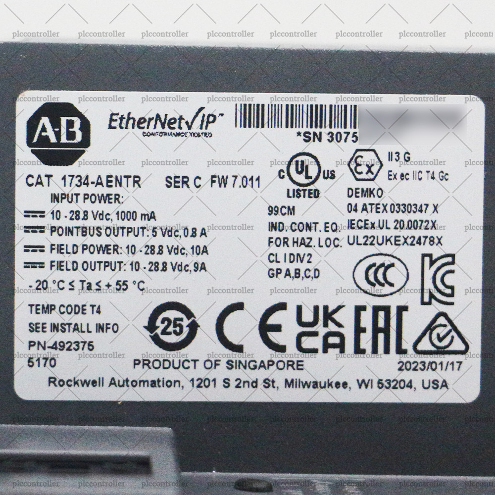 New Allen-Bradley 1734-AENTR POINT I/O Dual Port Network Adaptor EtherNet Module