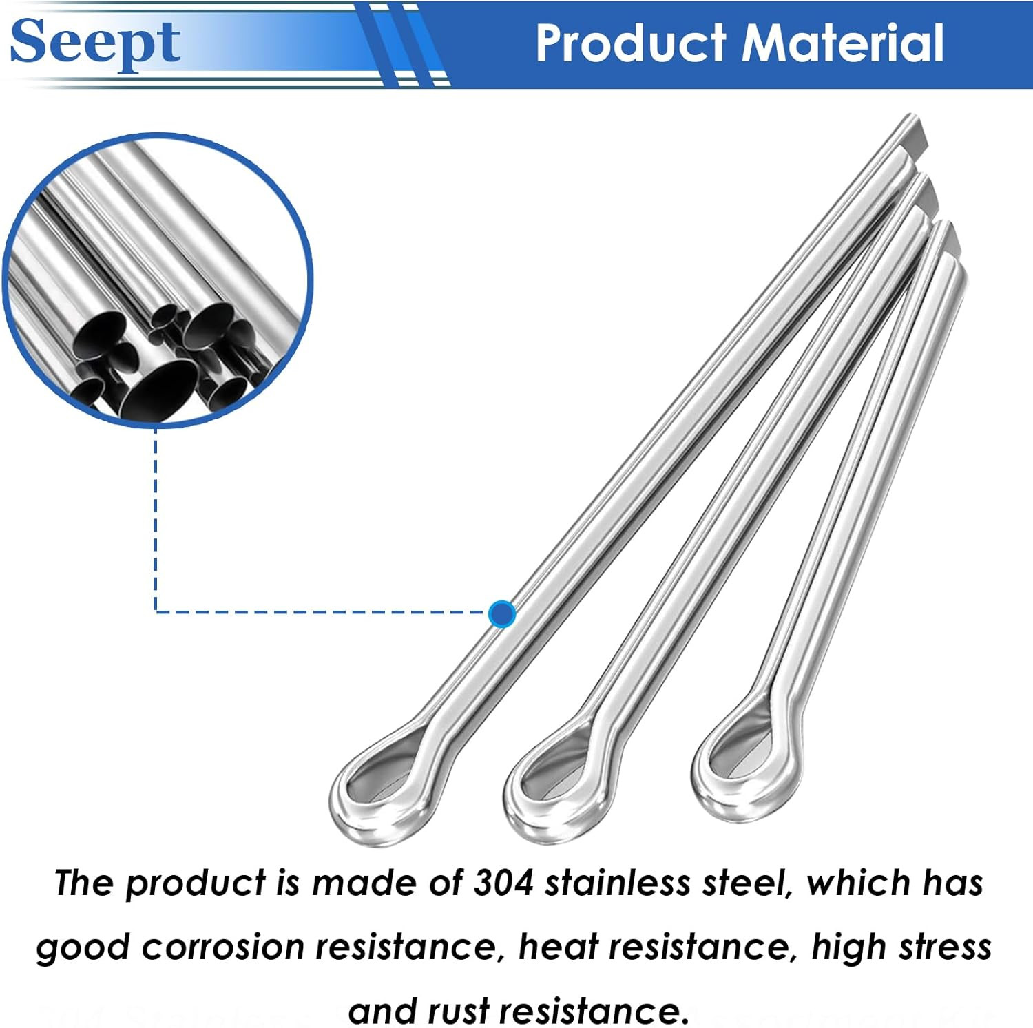 120Pcs Cotter Pins 304 Stainless Steel Cotter Pins Assortment Kit Tractor Pin Us