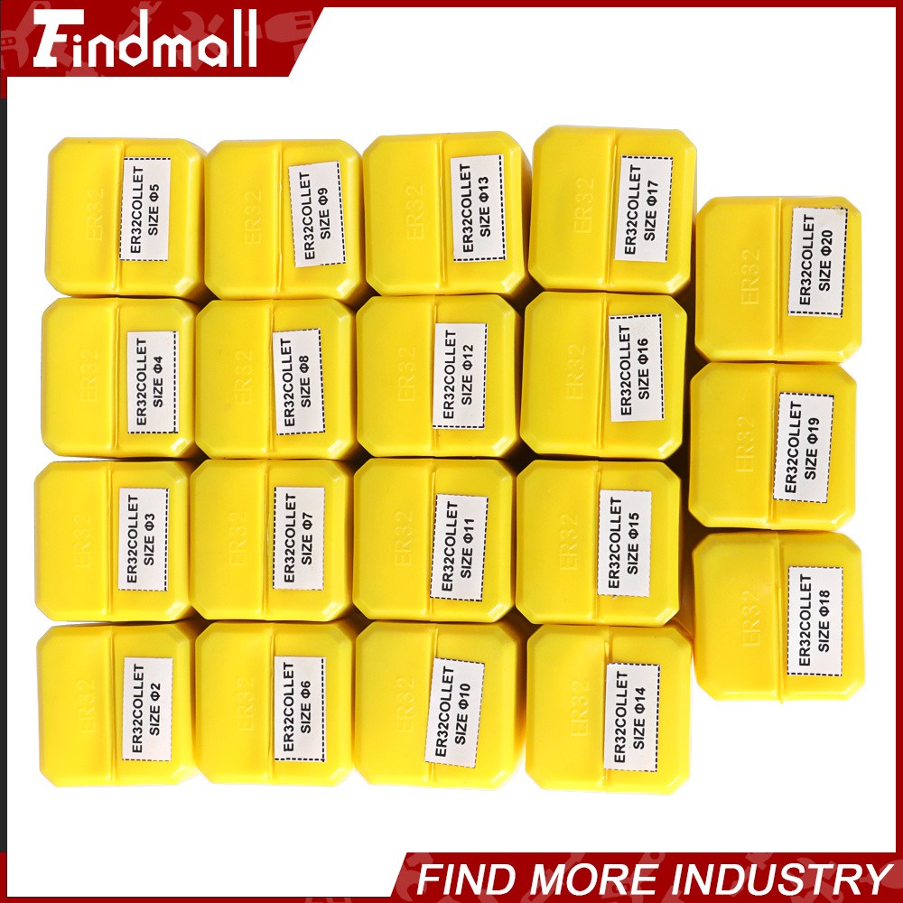ER32 Metric Precision Spring Collet Set 2-20mm 19pcs for CNC Engraving Milling