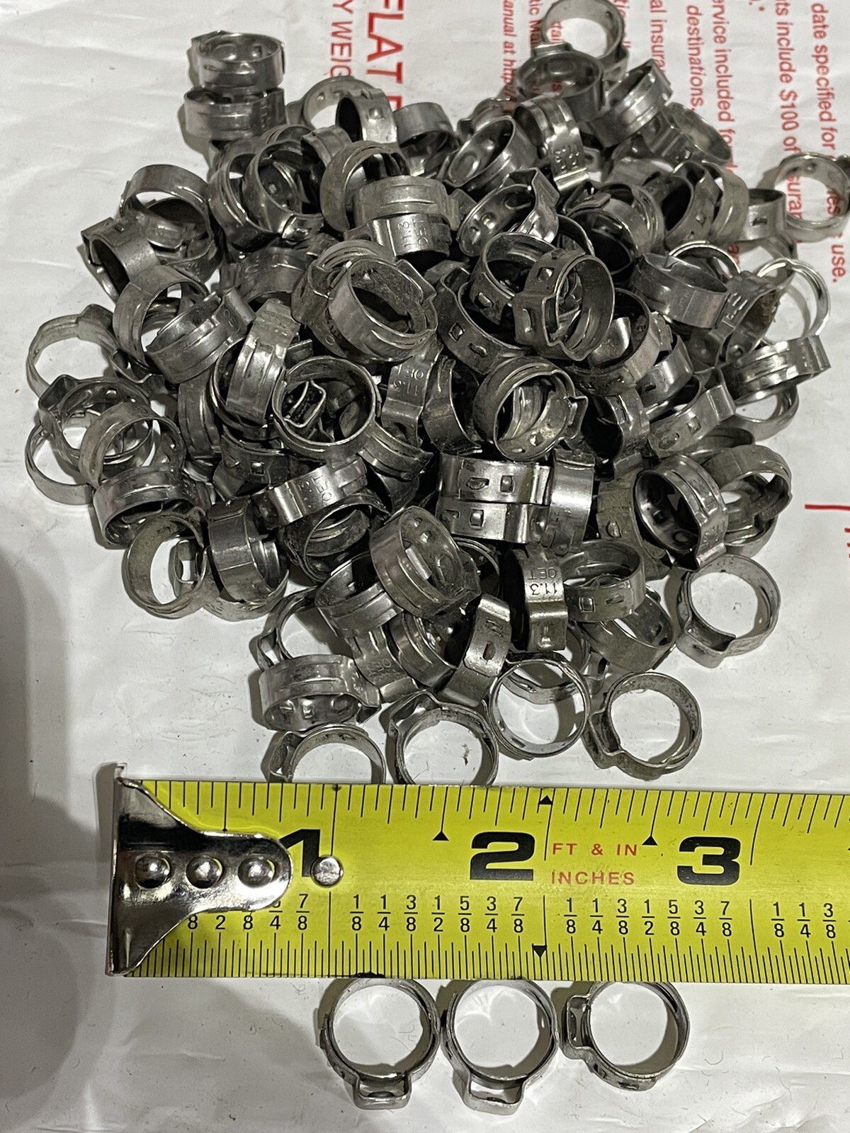 Stainless Steel Oetiker 1 Ear Crimp Clamp Rings 11.3 mm 100 qty