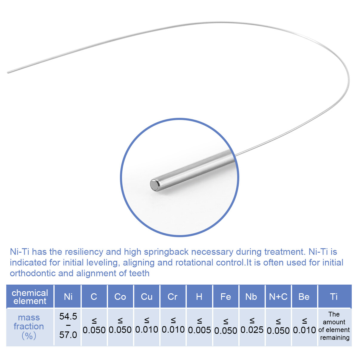 10X AZDENT Dental Orthodontic Super Elastic Niti Arch Wires Round Natural Form