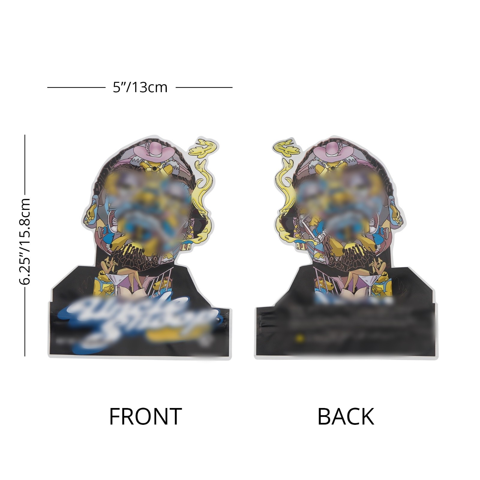 100 pcs Cartoon Shapes Mylar Bags Zip Seal Bags Resealable Candy Baggies 3.5g