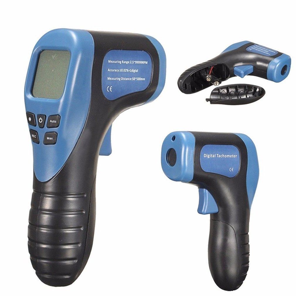 Handheld LCD Digital Laser Photo Tachometer Non Contact RPM Tach Tester Meter