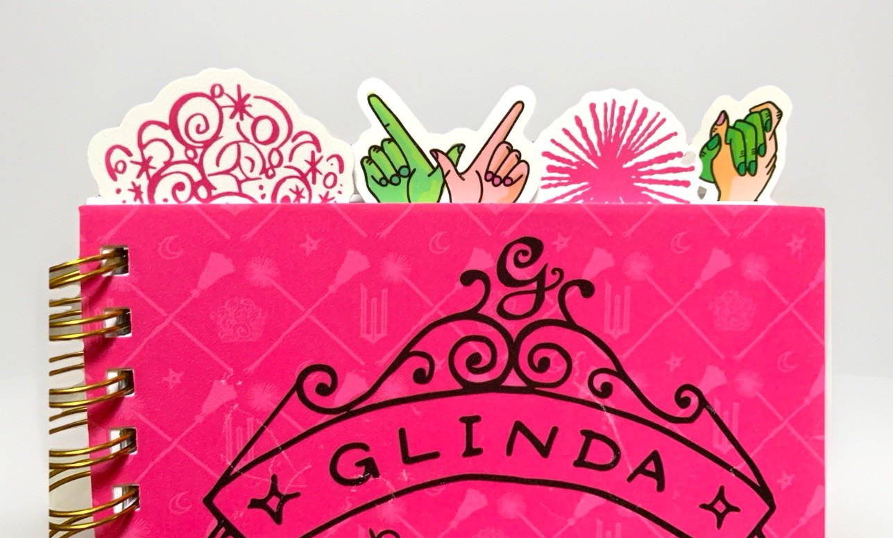 NEW Wicked GLINDA Hot Pink Tabbed Journal ~ Notebook 96pgs 9in x 7in