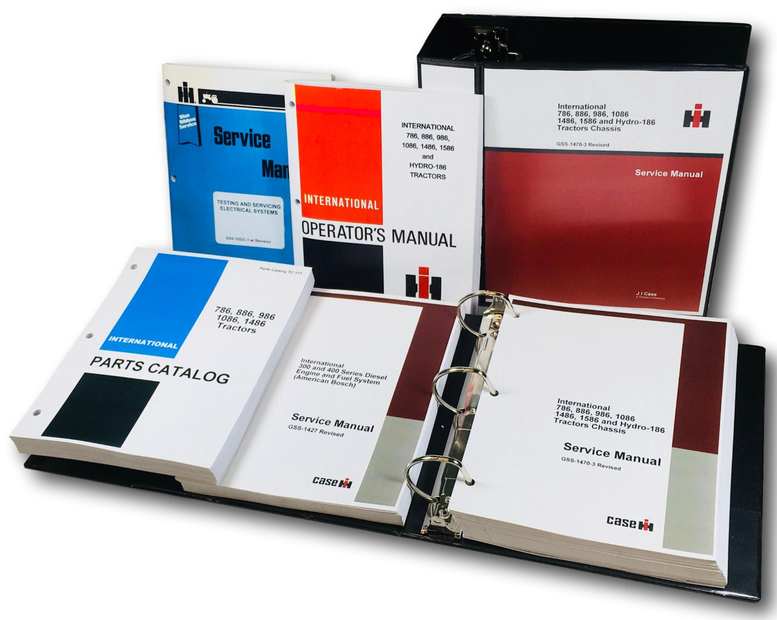 International 986 1086 1486 Tractor Service Parts Operators Manual Repair Set