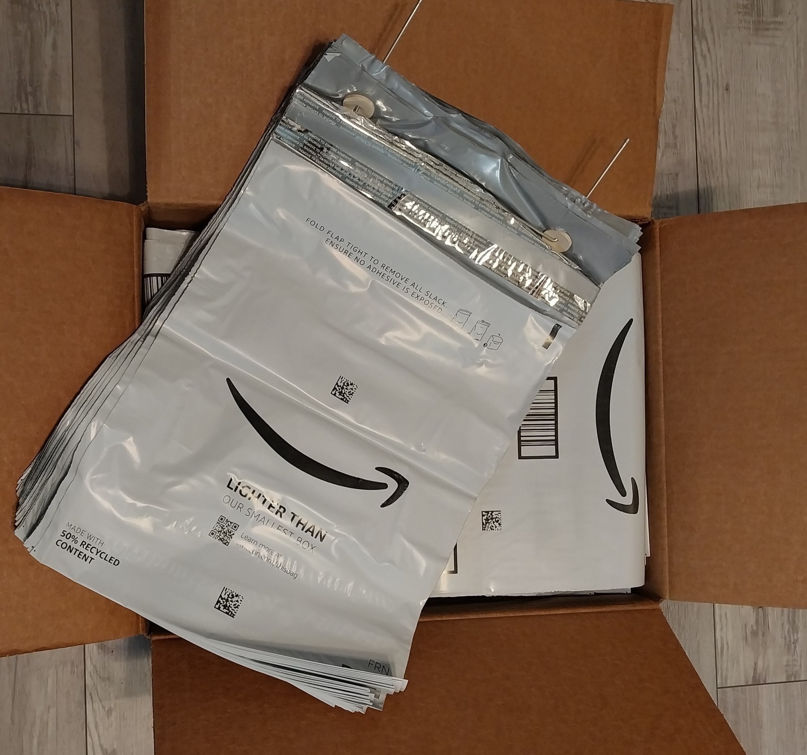 100ct Poly Mailers Shipping Bags 12″x15.5″ 2.5 Mil Amazon Labeled Plastic…