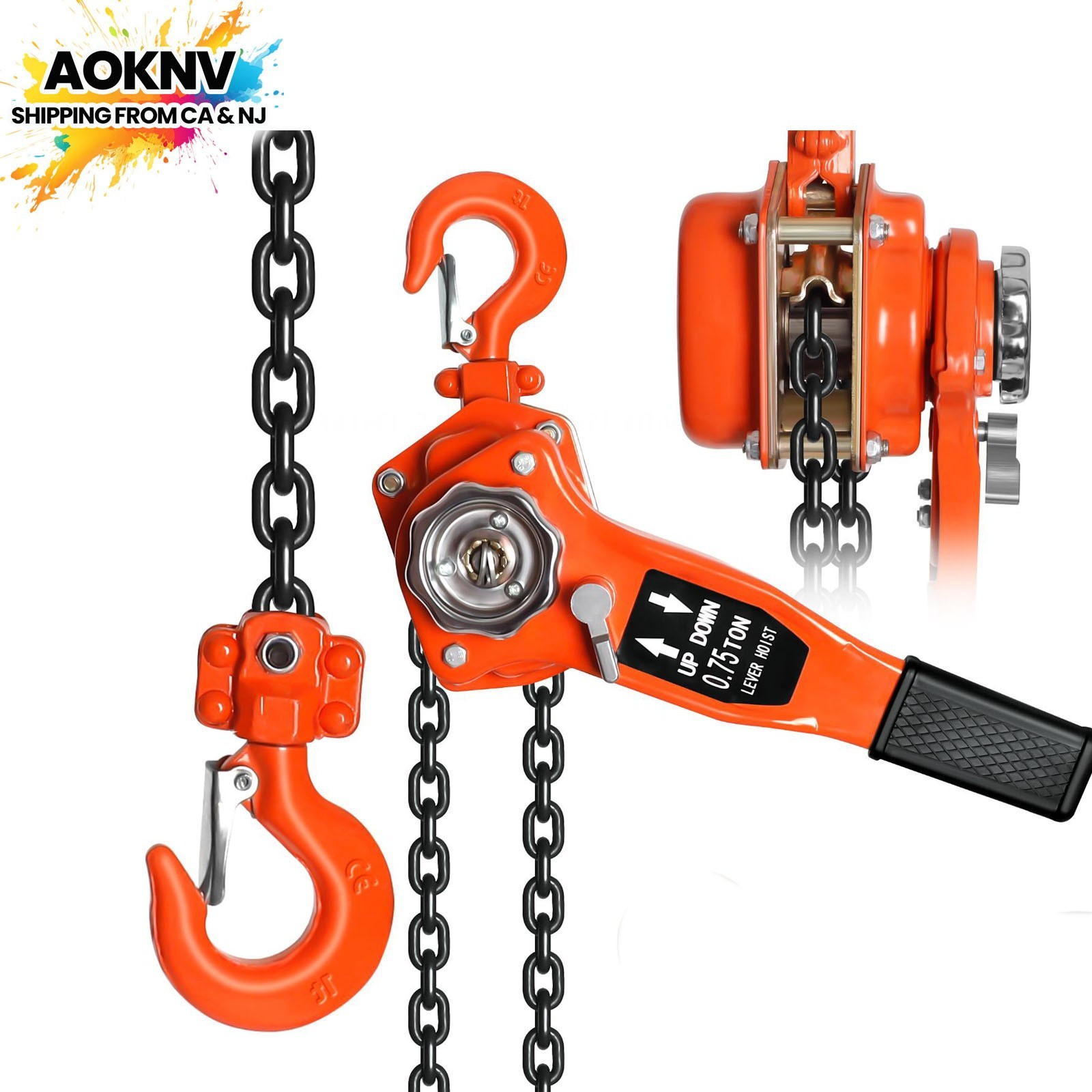 0.75T 1650LBS Manual Lever Chain Hoist 10 FT Manual Chain Hoist with G80 Chain
