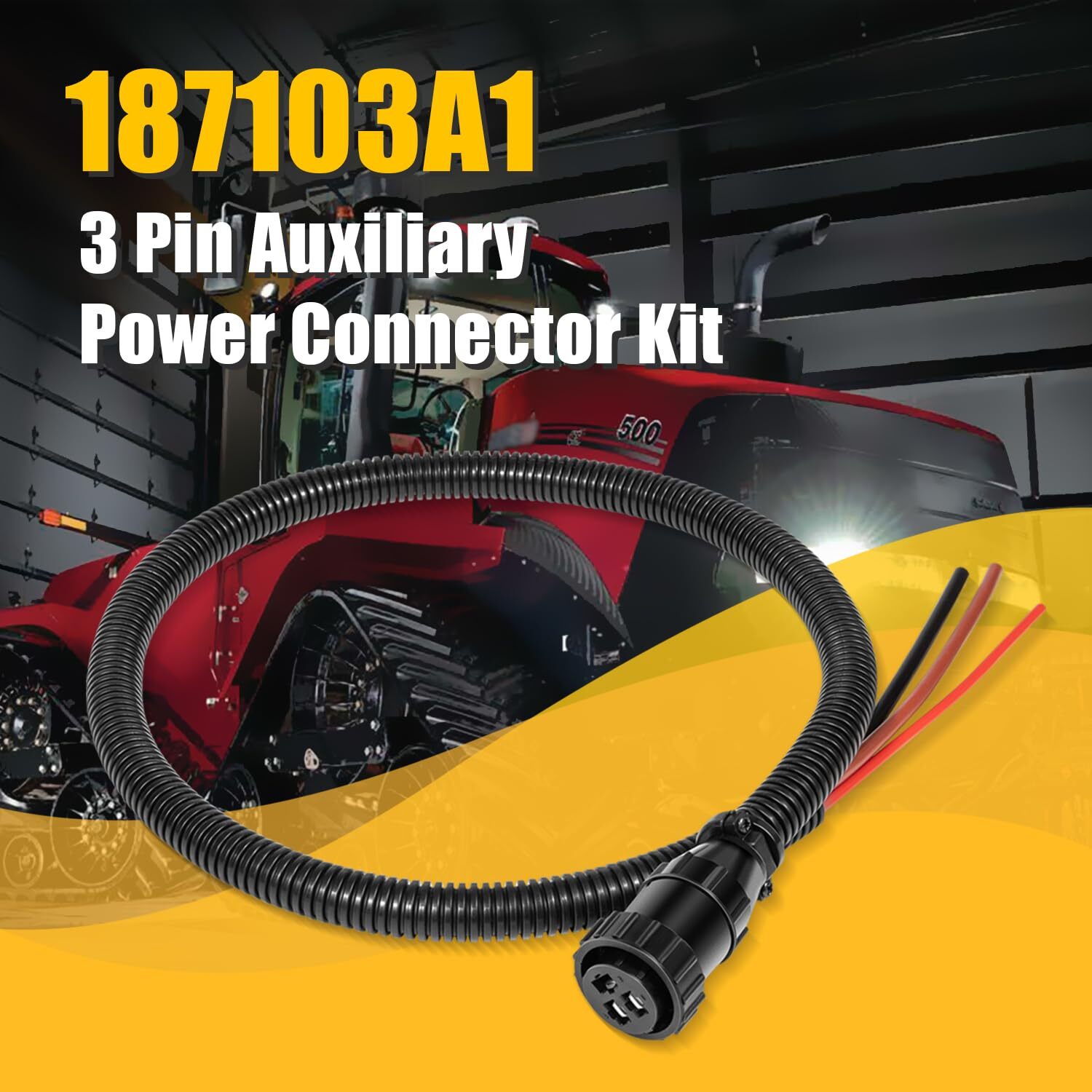 3 Pin Aux Power Connector Kit For Case IH 187103A1 For Ford New Holland 86511459