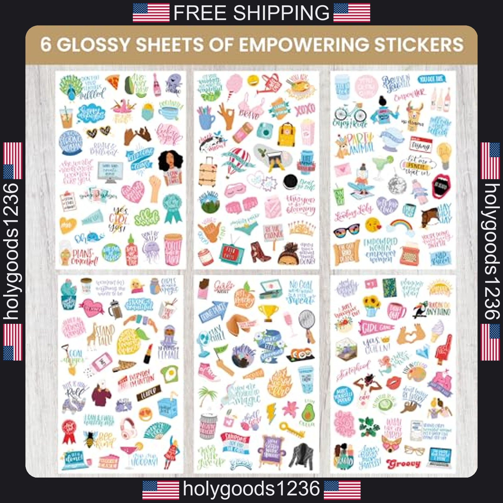 Bloom Daily Planners female empowerment planner stickers 6 sheets girl power
