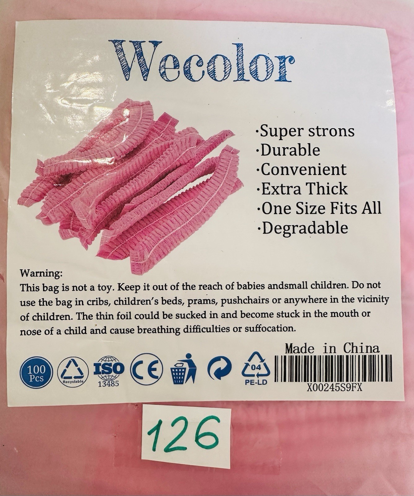 Wecolor One Size Fits All Disposable Stretch Caps Hairnet Food Service