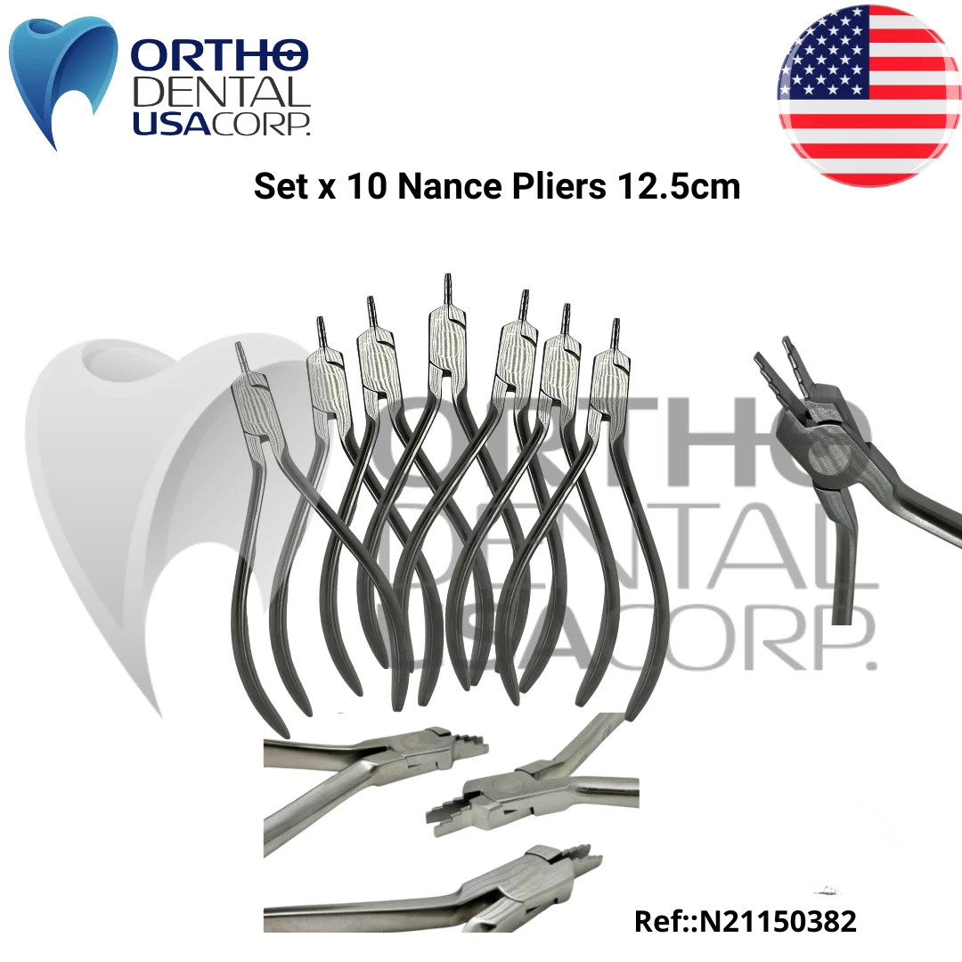 Set x 5, 10, 15 or 20 Orthodontic Nance Pliers 12 cm Orthodentalusa Made for USA