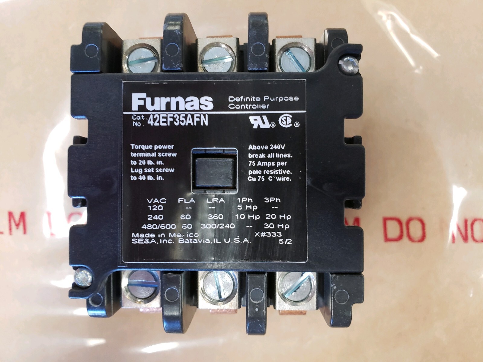 FREE SHIP FURNAS , SIEMENS 42EF35AFN / 42EF35AF / 9101797 CONTACTOR 120VAC COIL