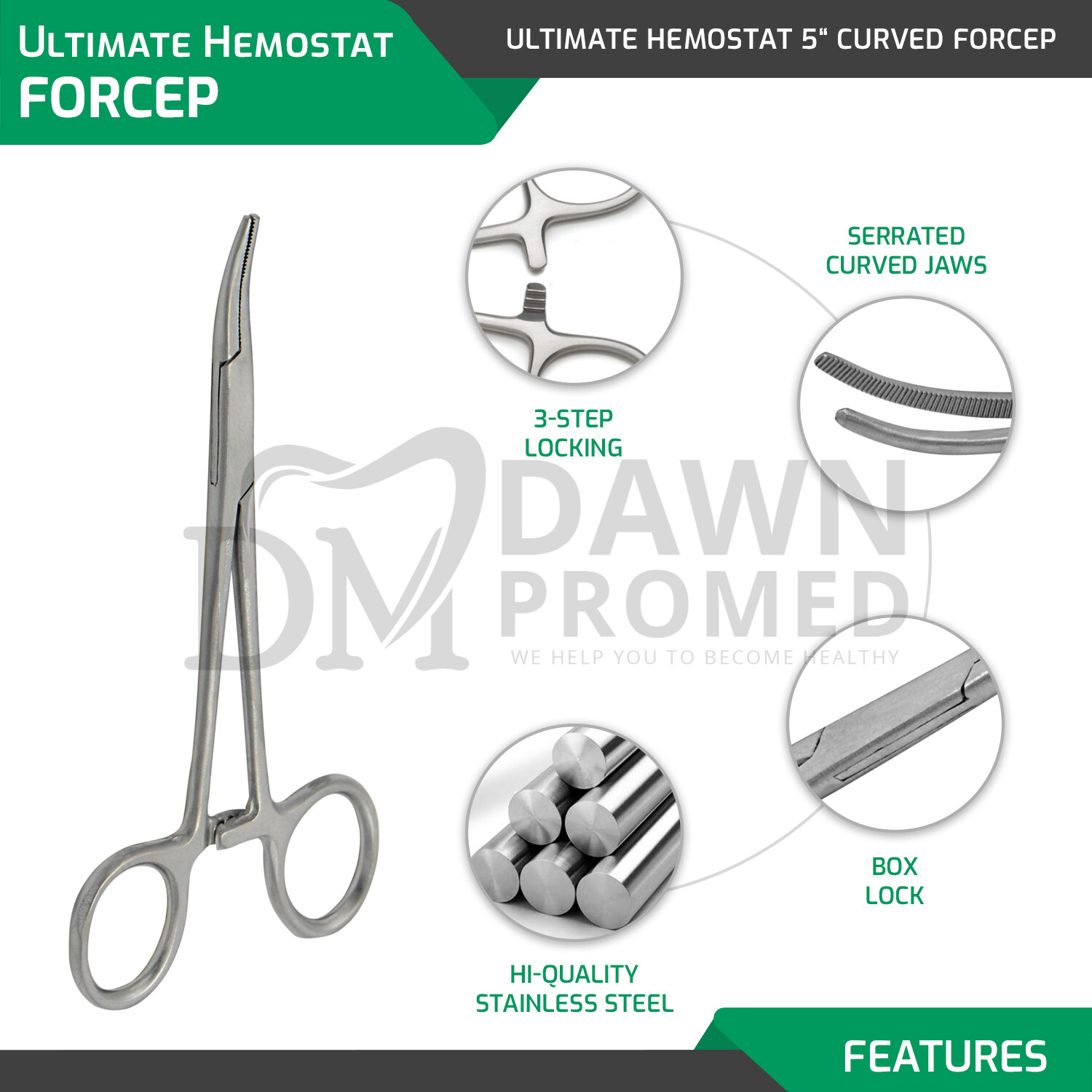 10 Pcs Mosquito Hemostat Locking Forceps 5″ Curved & Straight Surgical German GR