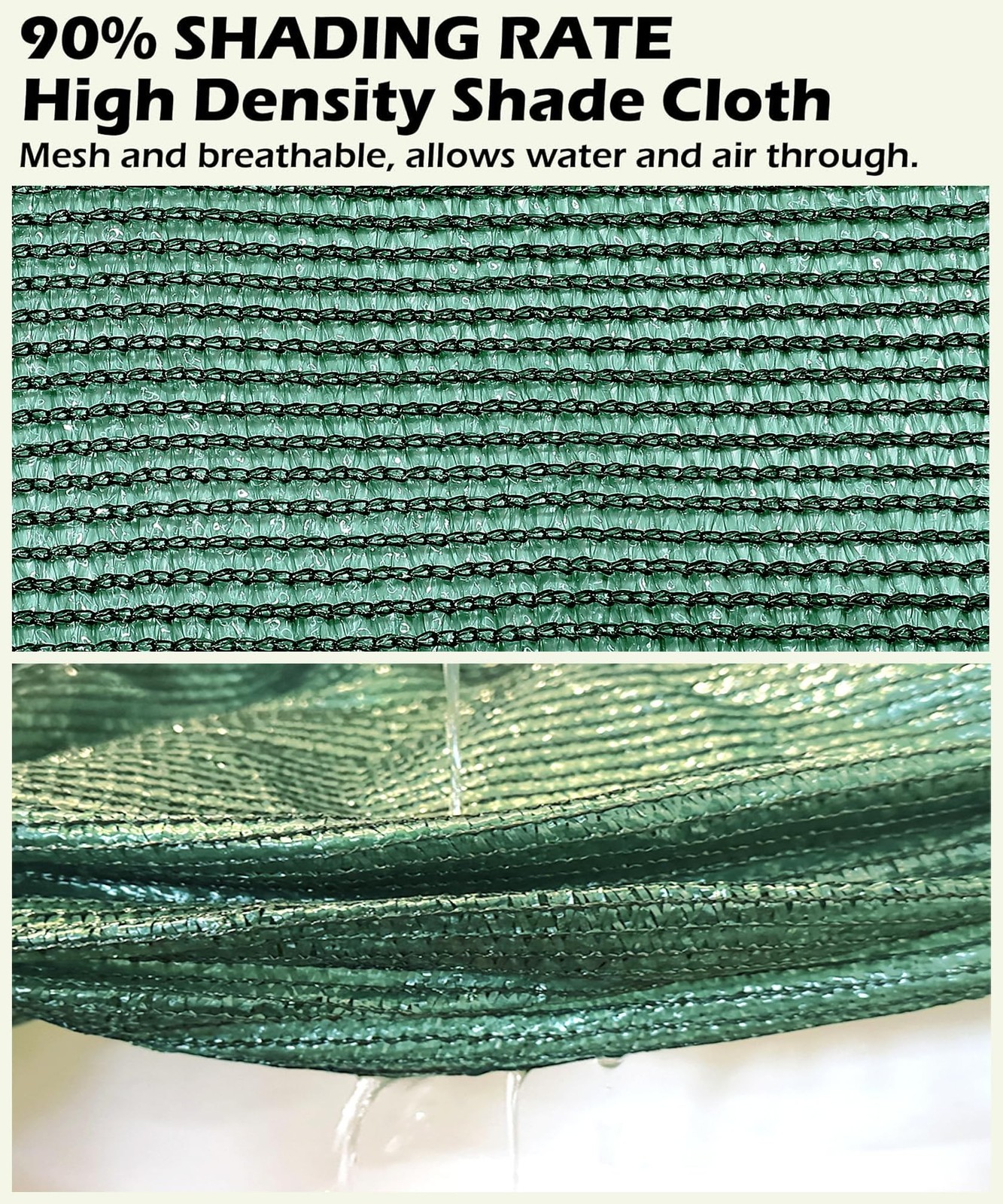 90% Green Shade Cloth 10ft x 20ft Heavy Duty Outdoor Mesh Tarp with Grommets,…