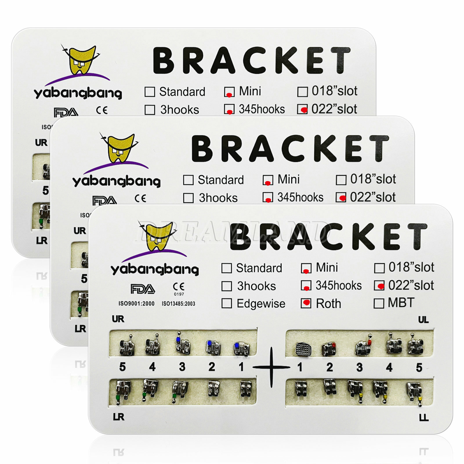 100Packs Dental Orthodontics Bracket Braces Mini Roth 022″ 3-4-5hooks #2 RP^^op