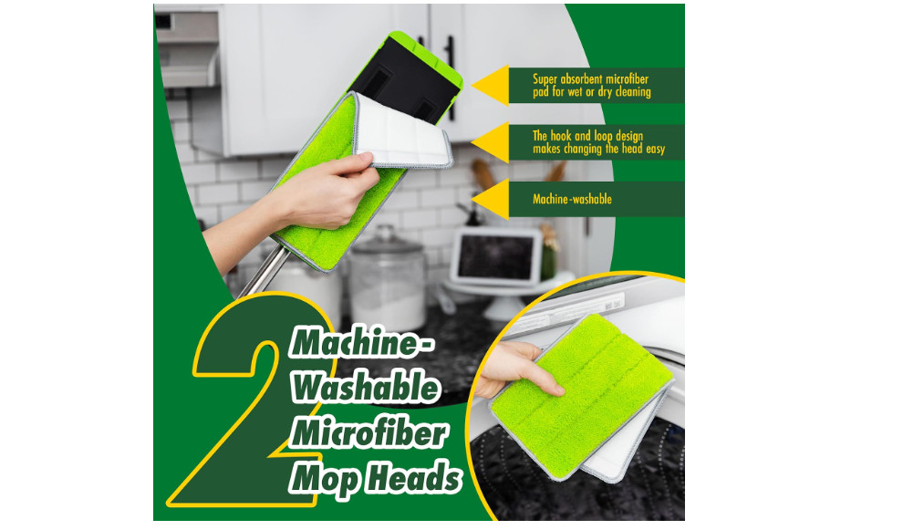 Libman Rinse N Wring Mop and Bucket Microfiber Floor Cleaning System 2 Pads