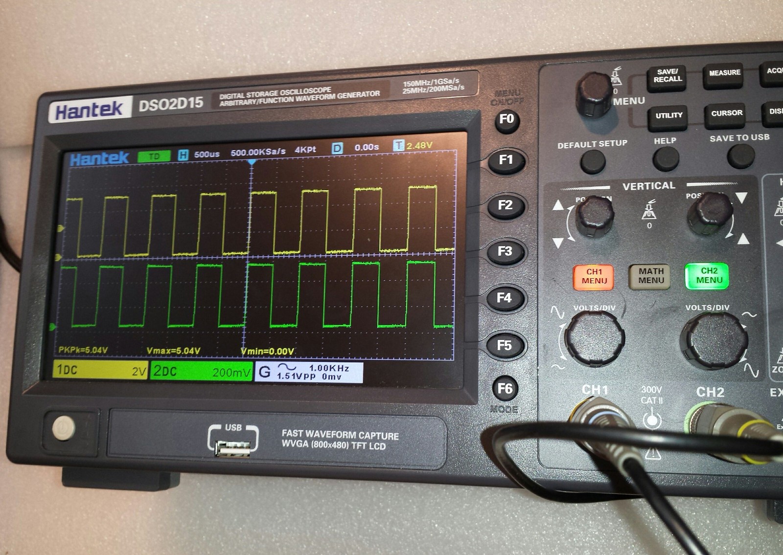 Hantek DSO2D15 150MHz 2CH 1GSa/s DSO USB Oscillosope/Function Generator