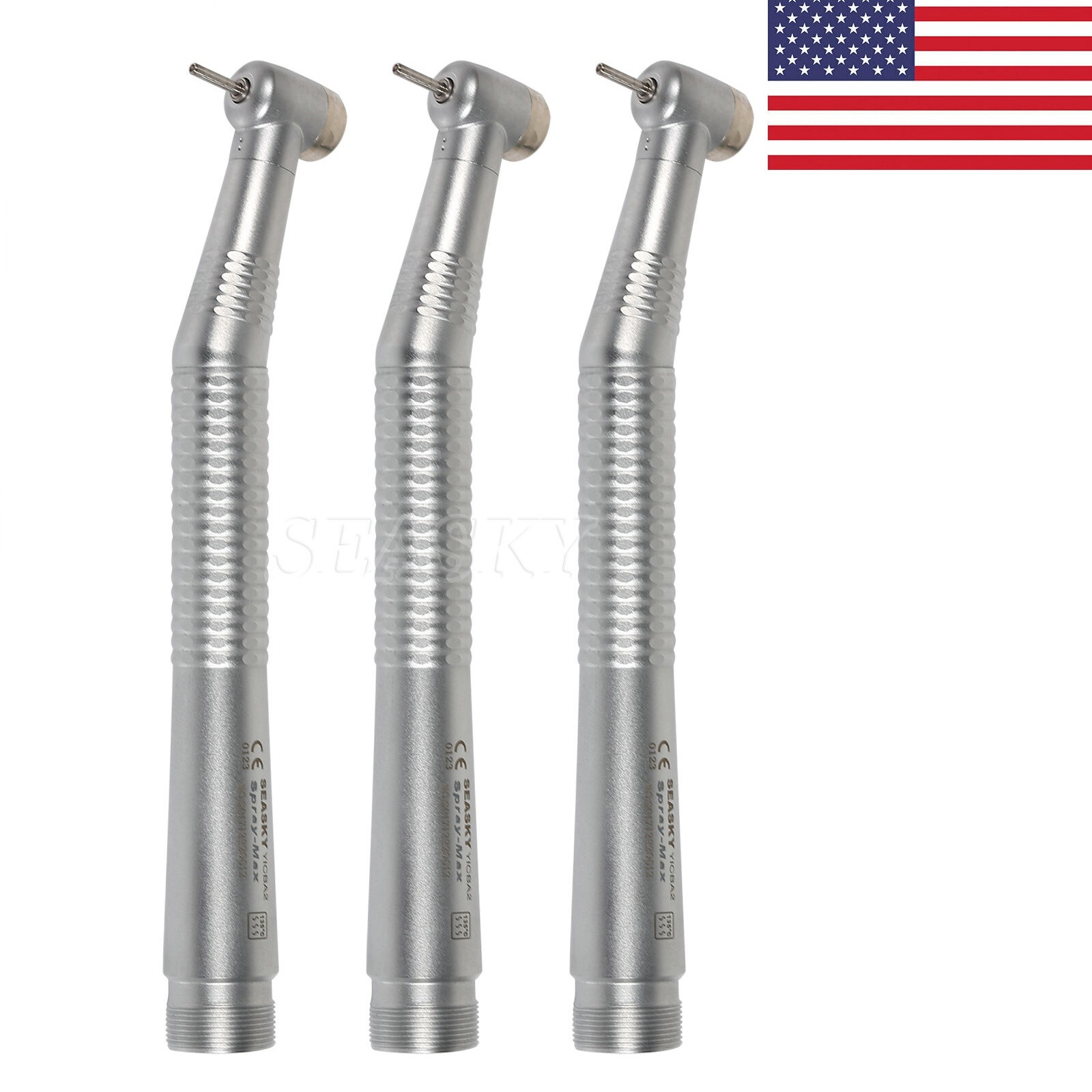 3x NSK Style Dental High Speed Handpiece Push Button head 2 Holes SK Y1BA2 USA