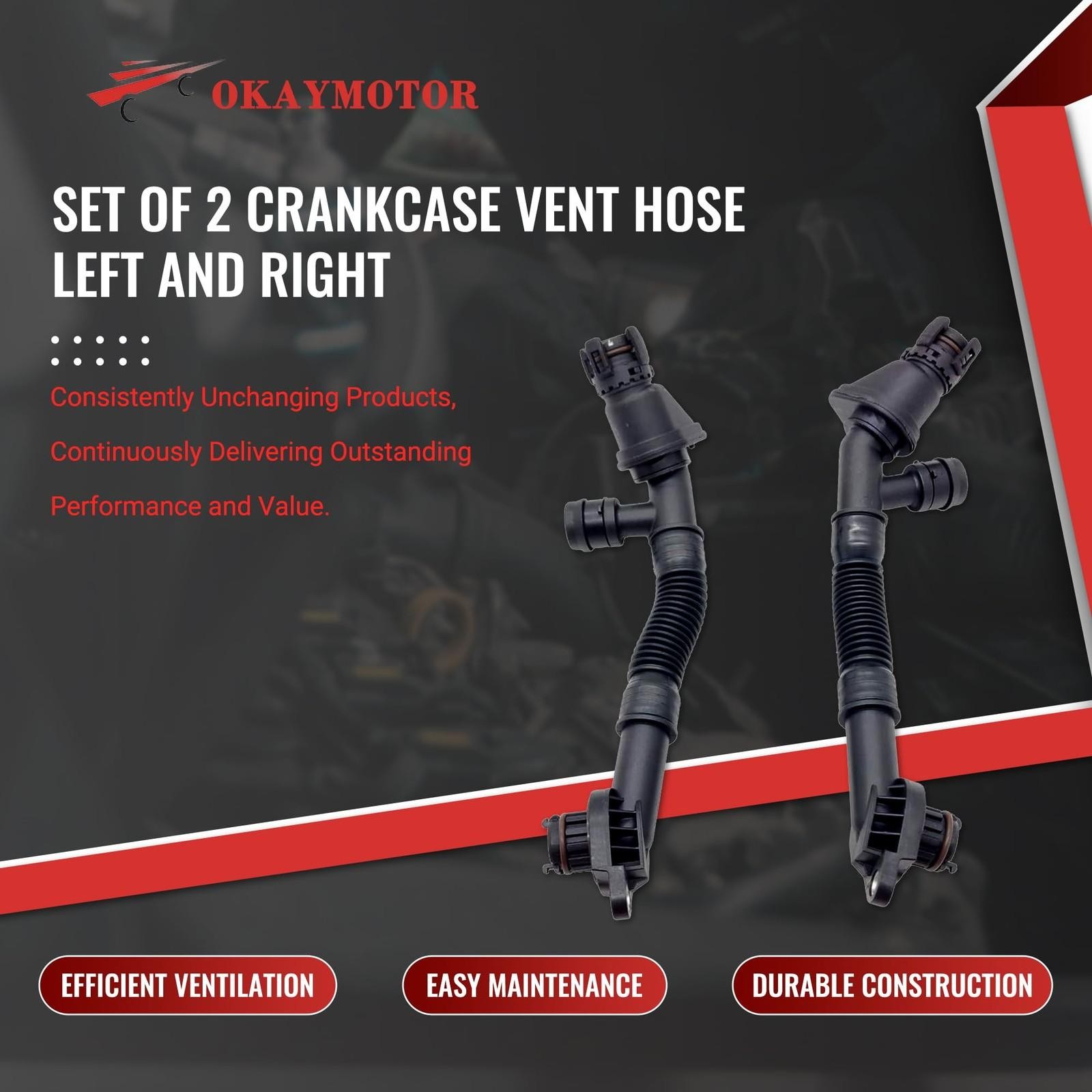 Set of 2 Crankcase Vent Hose Left and Right N63 Pcv for Bmw 550i 650i 750i X5…