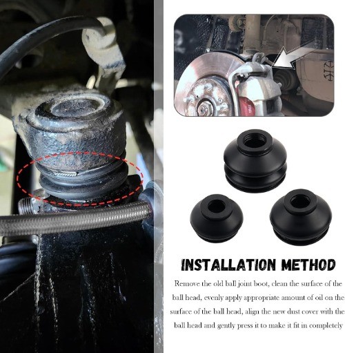 6PCS Tie Rod Boot, Rubber Ball Joint Boot Replacement for Avoiding Dust from Ent