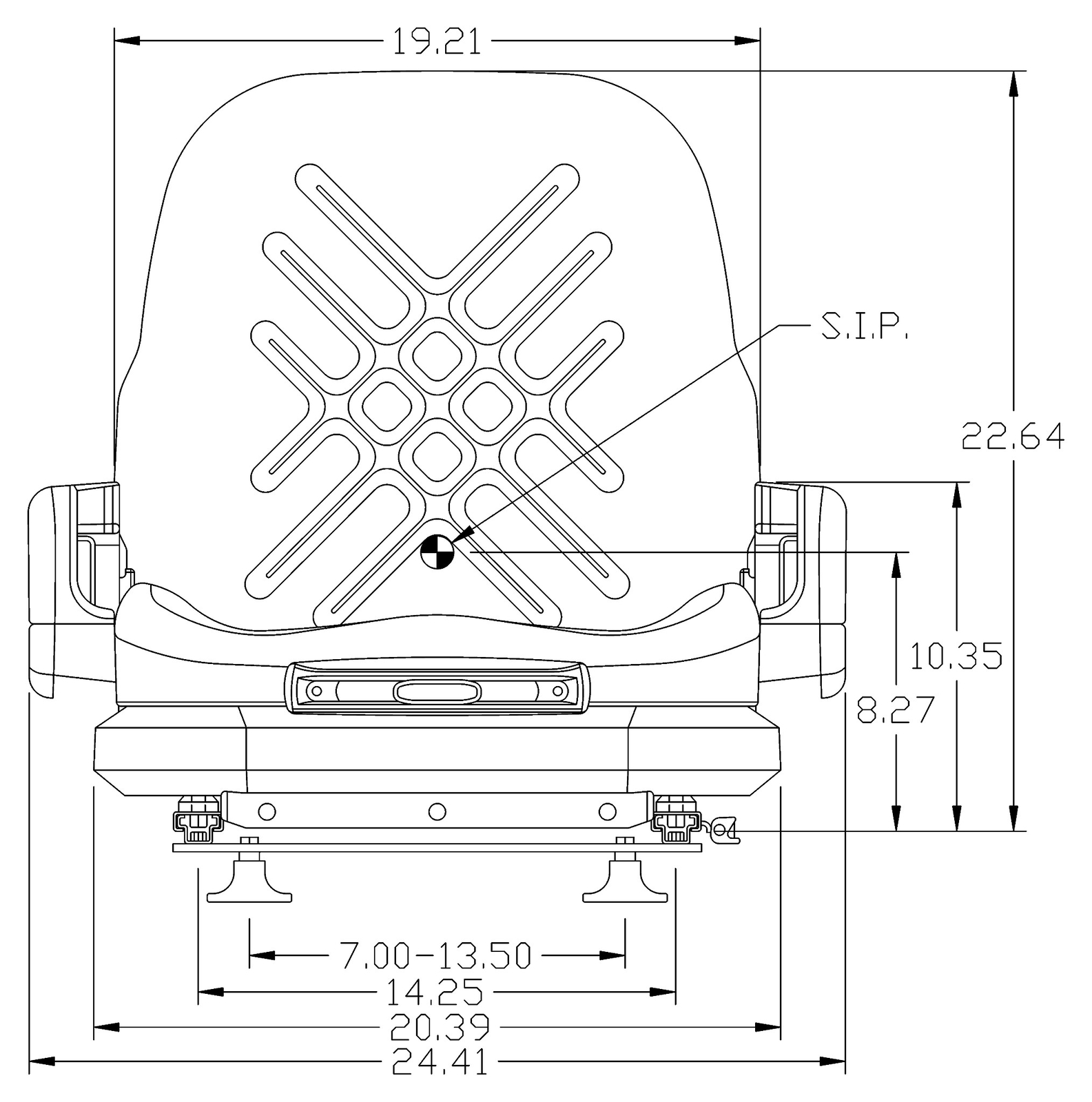 Universal Black Vinyl Forklift Suspension Seat fits Doosan etc