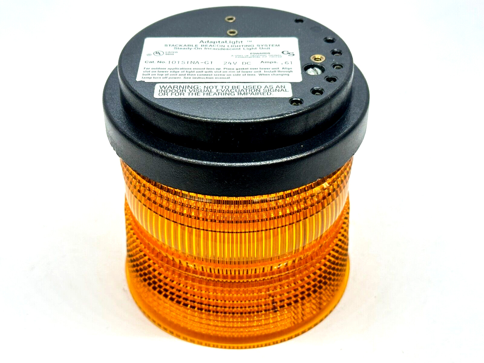Edwards 101SINA-G1 AdaptaLight 101 Series Stackable Beacon Light Amber .61A 24V