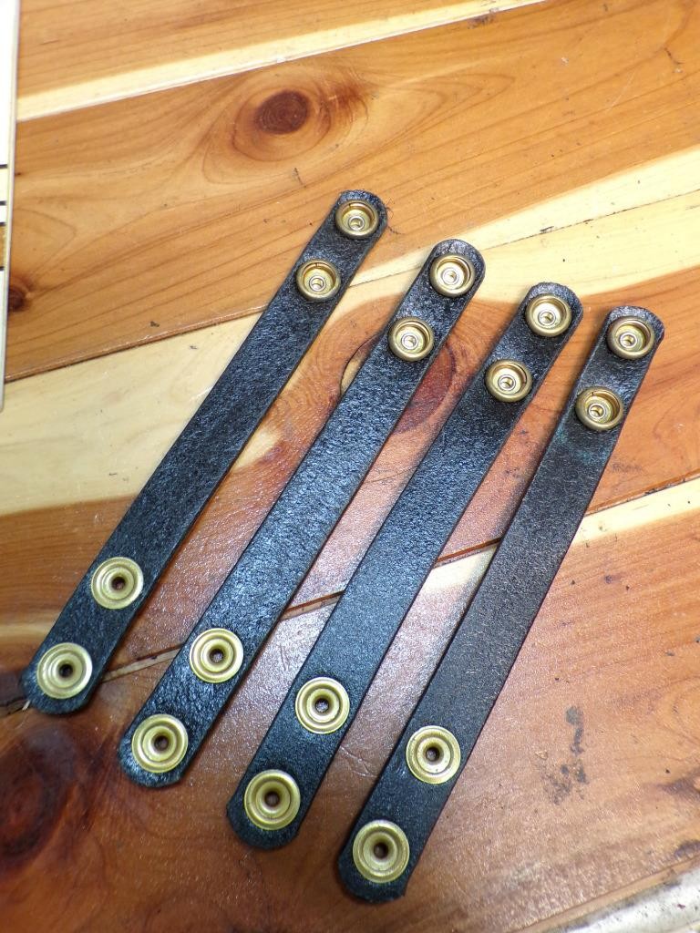 Set of 4 DON HUME Black Police Duty Belt Keepers 3/4″ Wide Double BRASS Snaps
