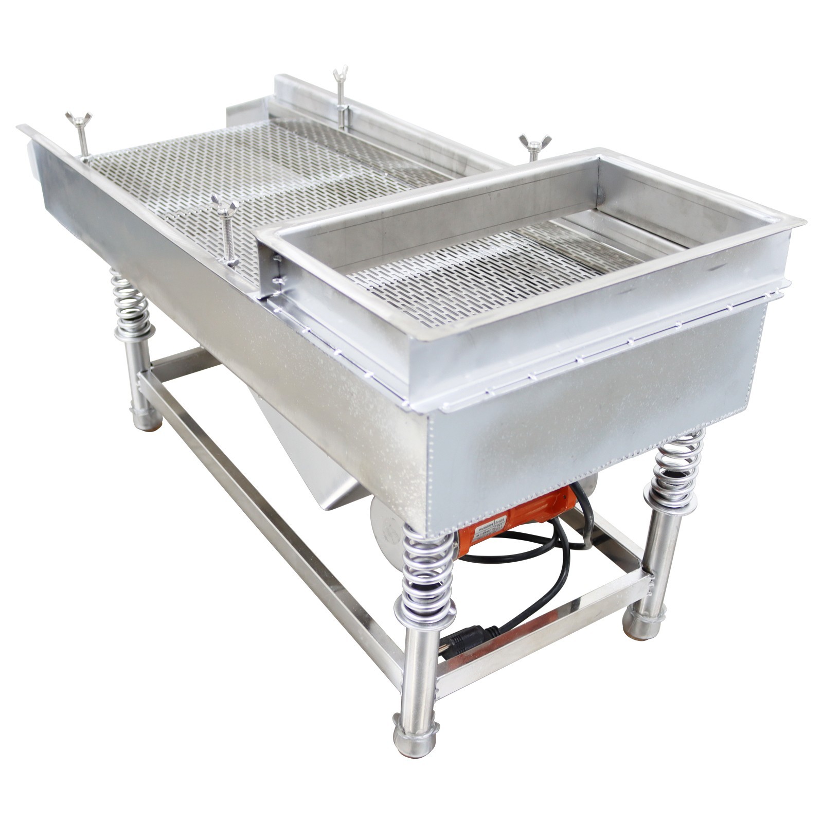Stainless Steel Straight Linear Vibrating Screen 3x20mm Long Strip Holes Shaker