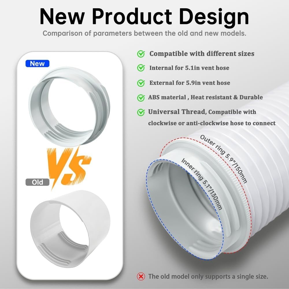 Portable Air Conditioner Hose Connector, Universal Exhaust Hose Coupler for 5…
