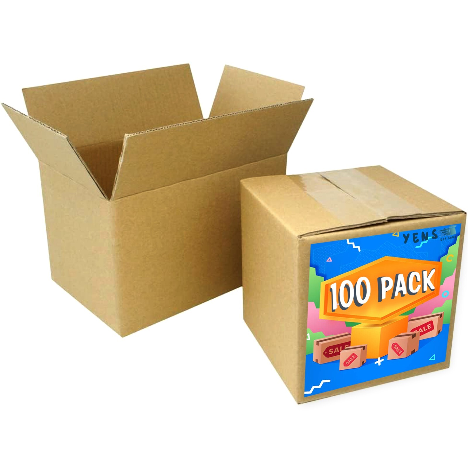 100pcs-8x6x6 Cardboard Paper Boxes Mailing Packing Shipping Box-Economic Grade
