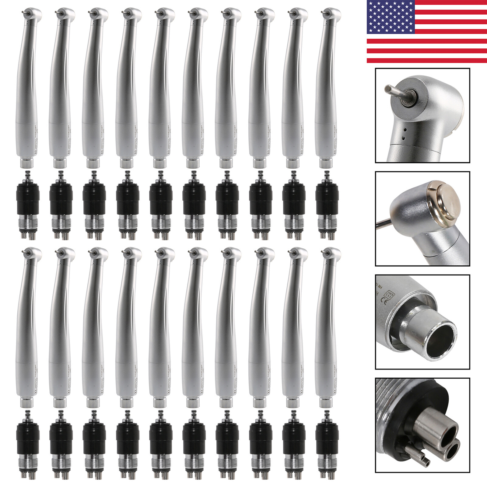 1-20 Dental High Speed Turbine Handpiece fit NSK 4Hole Swivel Coupler