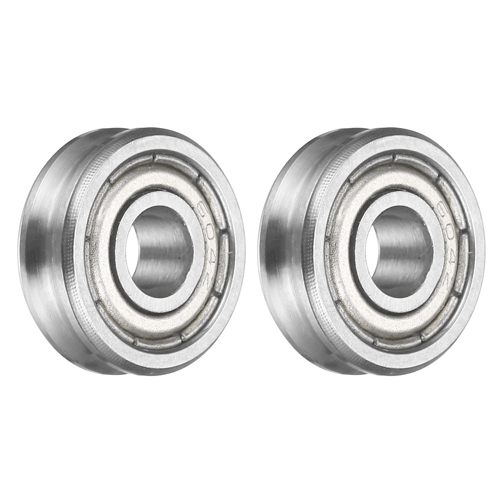 2Pcs U Groove Track Guide Bearing, 4x12x4x2mm Chrome Steel U Groove Roller