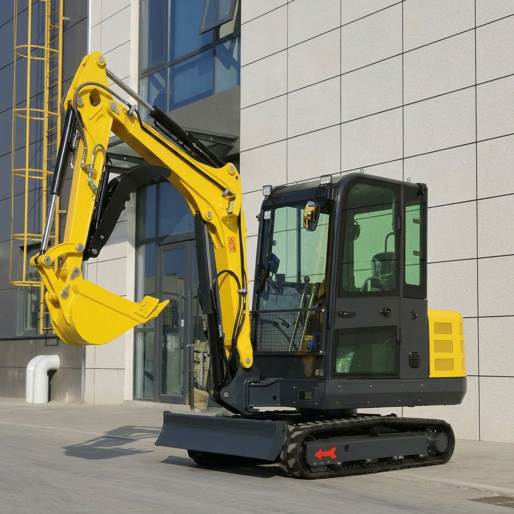 3.5 Ton Mini Excavator Kubota V1505 Cab AC Boom Swing Hydraulic Pilot EPA 25HP