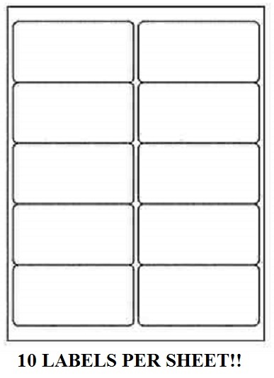 5000 Premium 2″ x 4″ Self Adhesive Address Labels 10 per sheet * 10 up*