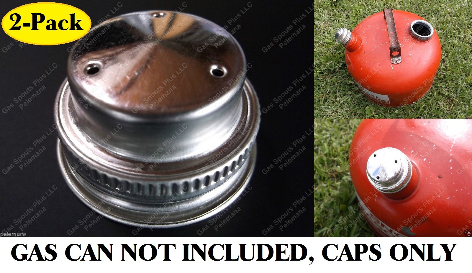 2pk 1-1/2″ Vented Metal Gas Can Cap w/ Cardboard Liner Eagle Briggs Stratton Lid