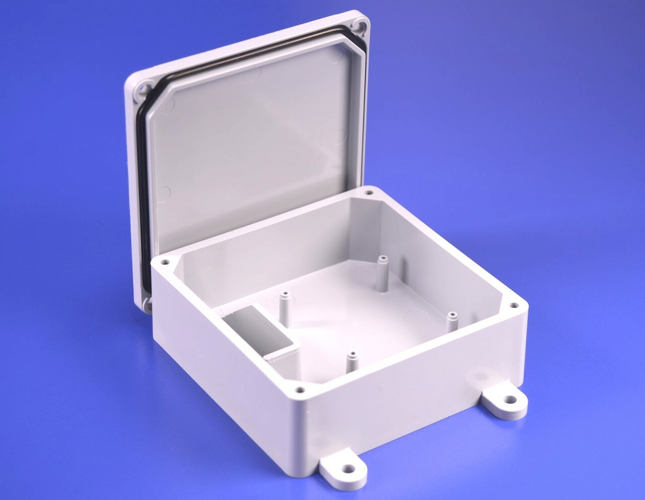 Waterproof Heavy Plastic Enclosure 4″ x 4″ x 1.5″ w/ Mounting Studs