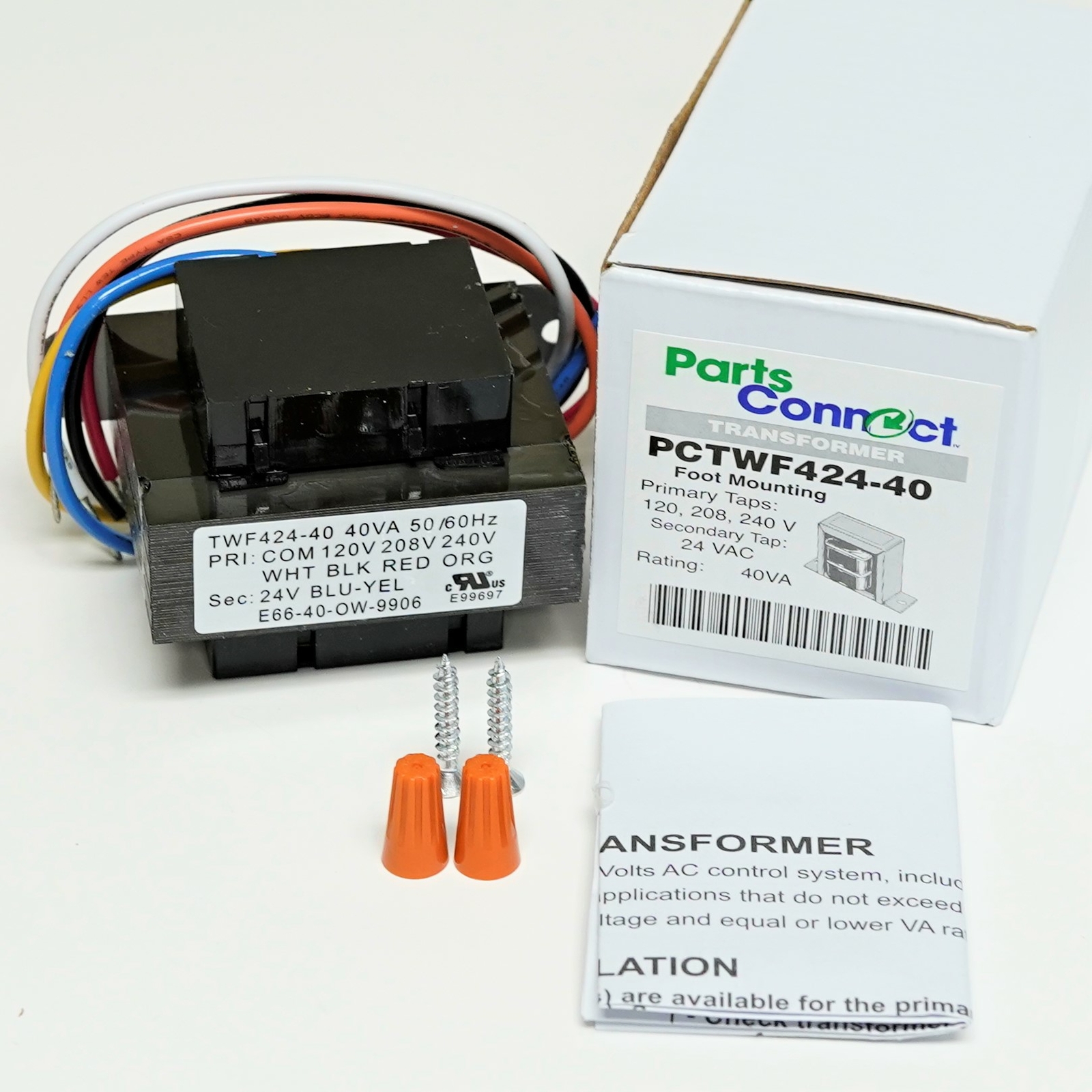 40VA Transformer Primary 120, 208, 240V Volt 24V Secondary HVAC Furnace