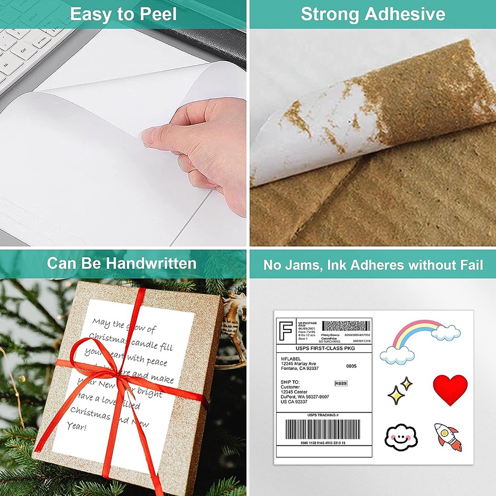 50 – 4000 Shipping Labels 8.5 x 5.5 Half Sheets Self Adhesive 2 Per 8.5×11 Sheet
