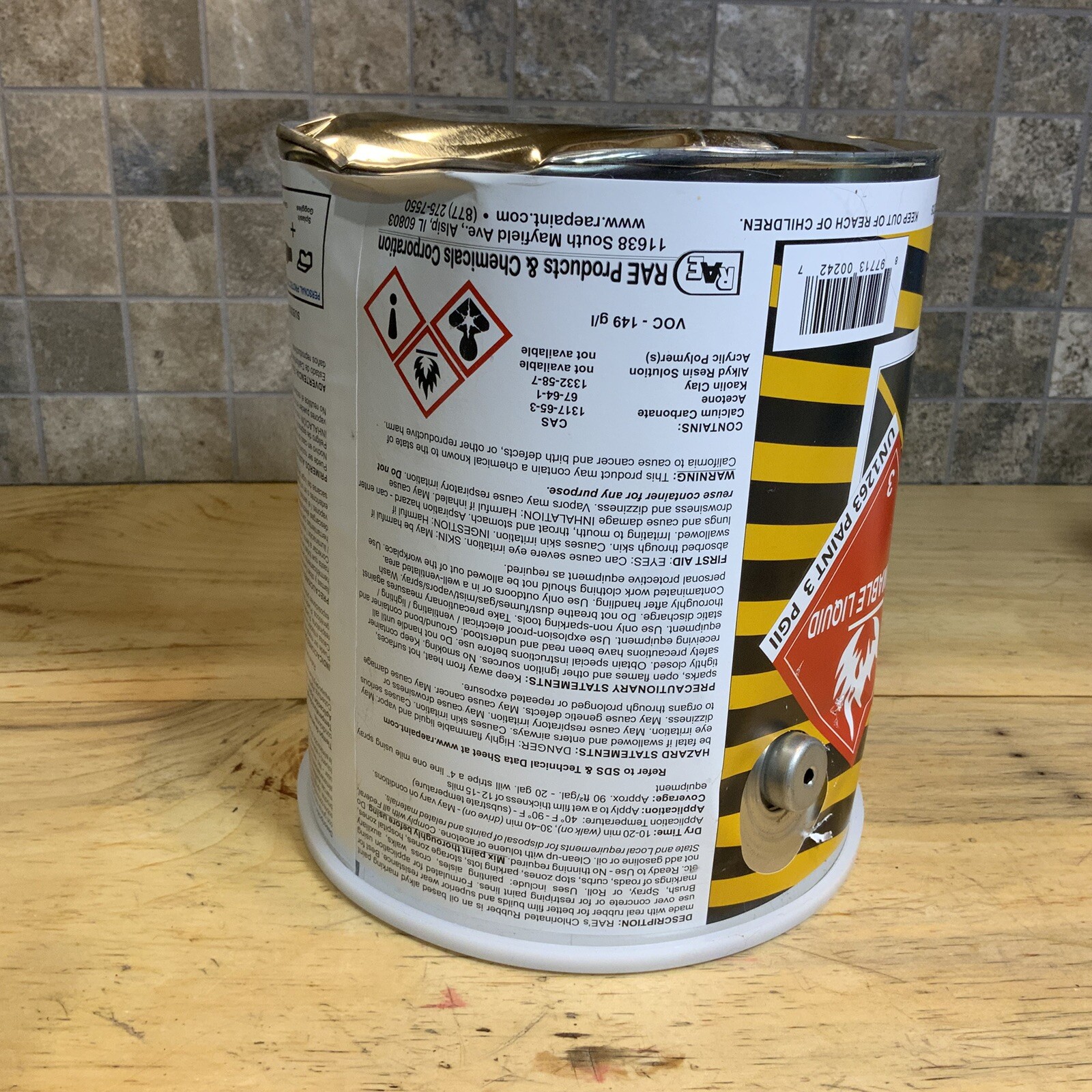 Rae 7494-01 Traffic Zone Marking Paint, 1 Gal, Yellow, Chlorinated Solvent