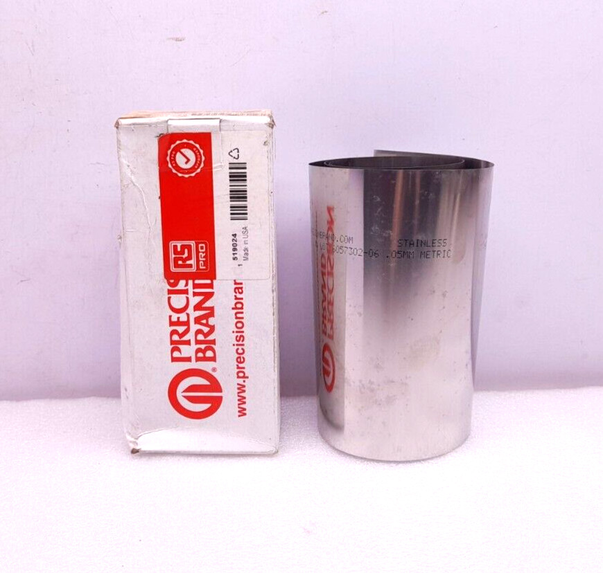 Precision Brand 22971 RS 519-024 Stainless Steel Shim Gauge 0.05mm 150mmx1.25m