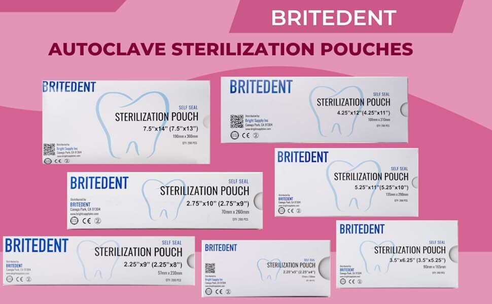 Self Seal Sterilization Pouches – Autoclave Sterilizer Bags 12 x 19 Tattoo